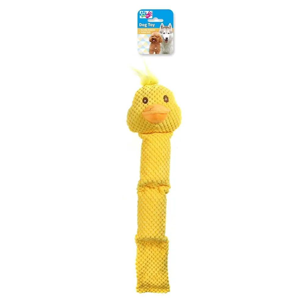 Paw Play 48cm Plush Squeak/Squeaking Chicken Pet/Dog/Cat Play/Chew Toy Yellow