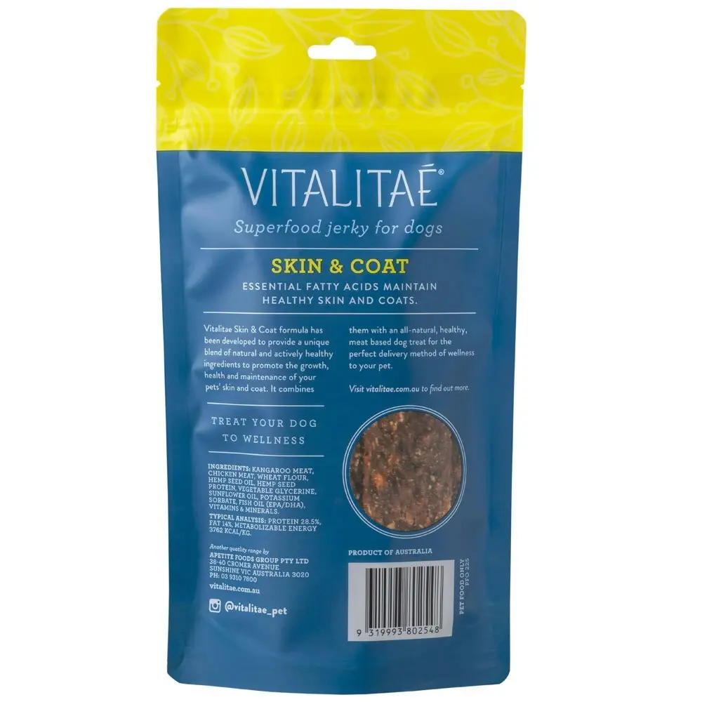 Vitalitae Dog/Pet 150g Jerky Skin/Coat w/ Hemp Oil/Protein Healthy Food Treats