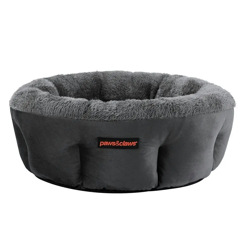 Paws & Claws Pet/Dog 48cm Moscow Snuggler Bed Comfort Lounger/Cushion Dark Grey