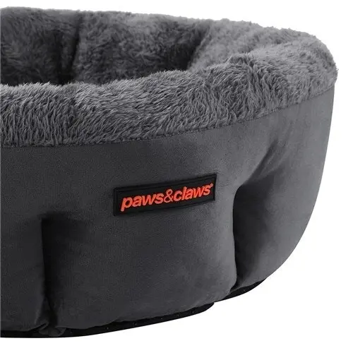 Paws & Claws Pet/Dog 48cm Moscow Snuggler Bed Comfort Lounger/Cushion Dark Grey