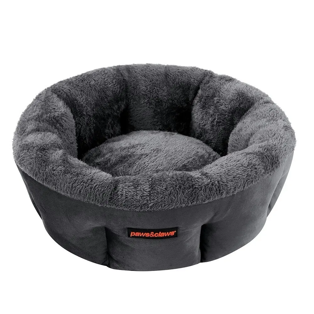 Paws & Claws Pet/Dog 48cm Moscow Snuggler Bed Comfort Lounger/Cushion Dark Grey