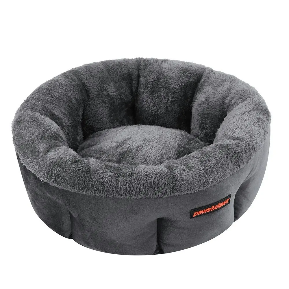 Paws & Claws Pet/Dog 48cm Moscow Snuggler Bed Comfort Lounger/Cushion Dark Grey