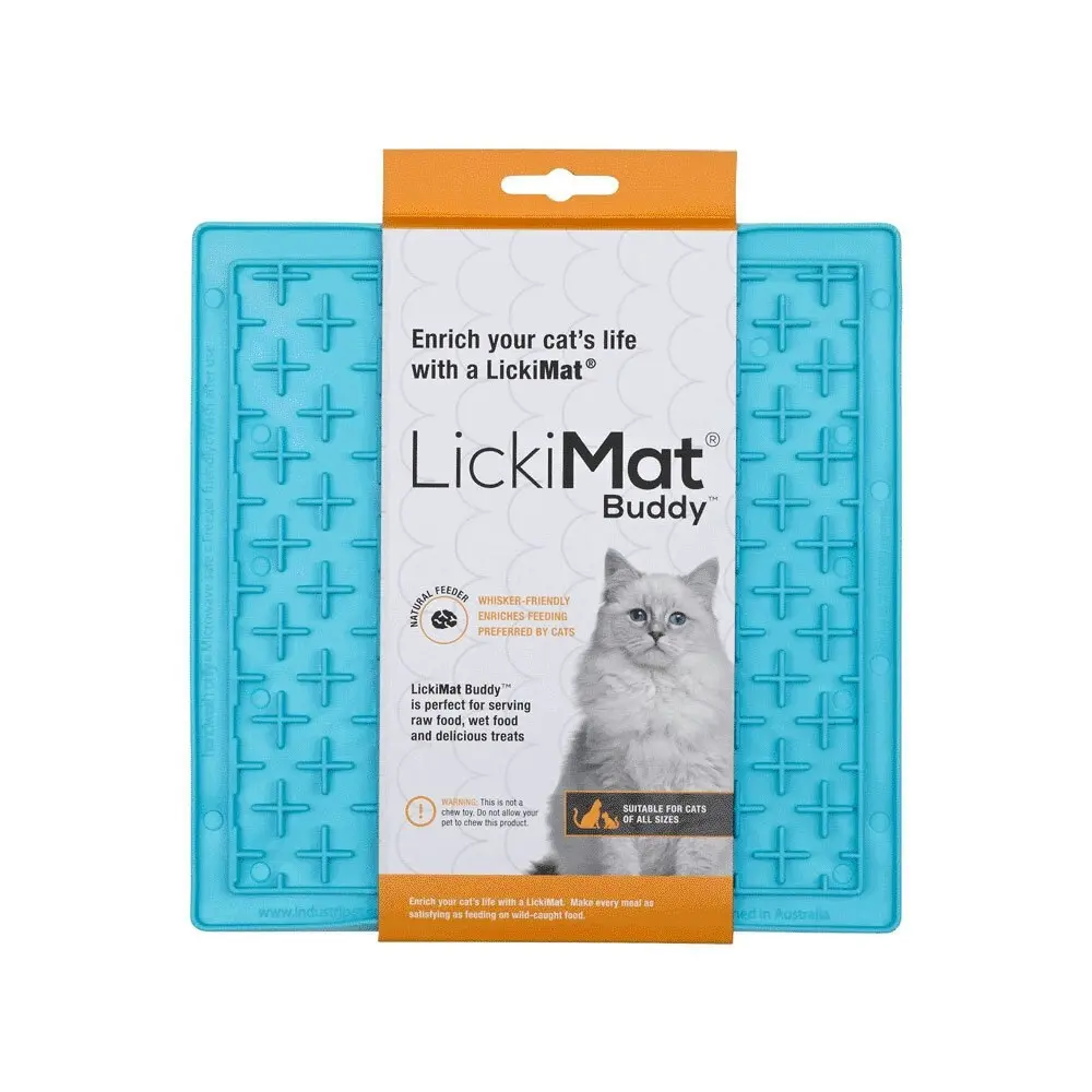 Lickimat 20cm Classic Buddy Cat Wet/Dry Food Server/Feeder Pet Mat Turquoise