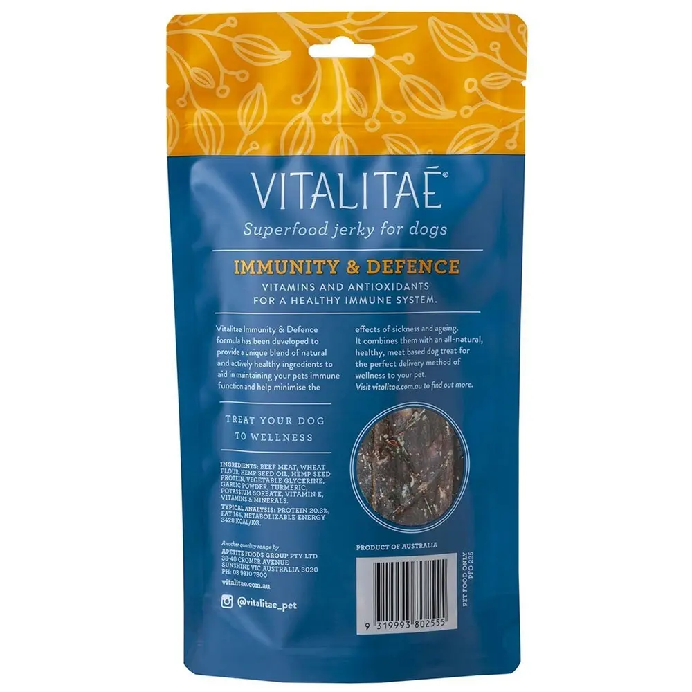 Vitalitae Dog/Pet 150g Jerky Immunity/Defence w/ Hemp Oil/Protein Food Treats