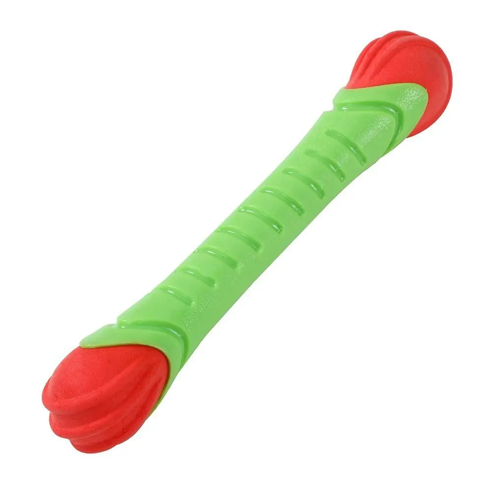 2x Paws & Claws Pet Dog 24cm Ultra Float TPR Baton Toy w/Squeaker Fun Play Green