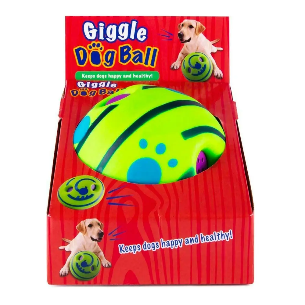 Cushy Pets 15cm Outdoor/Indoor Vinyl Giggle Sound Dog/Pet Toy Playing Ball Green