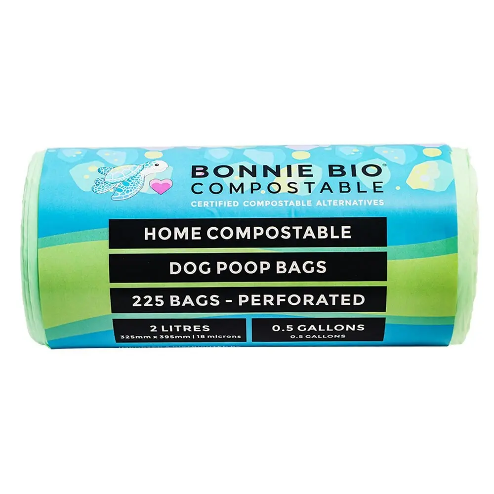 225PK Bonnie Bio Compostable 2L Dog Poop/Poo/Waste Clean Up Bags Green Eco