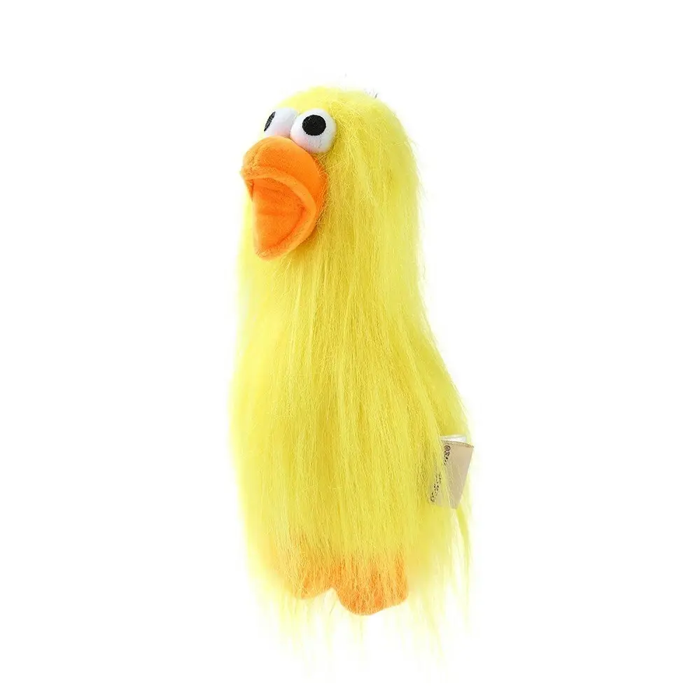 2x Paws & Claws 22cm Super Shaggy Duck Soft Plush Pet Dog Toy w/ Squeaker Yellow