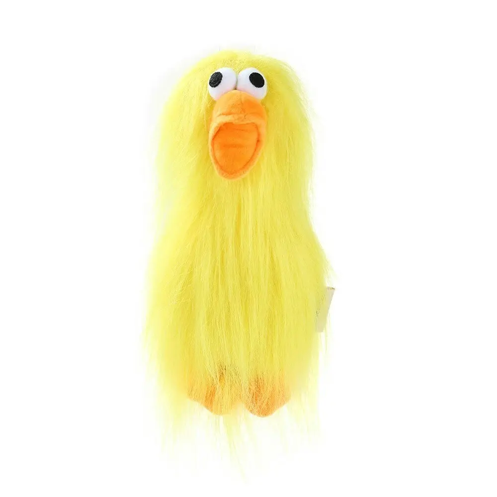 2x Paws & Claws 22cm Super Shaggy Duck Soft Plush Pet Dog Toy w/ Squeaker Yellow