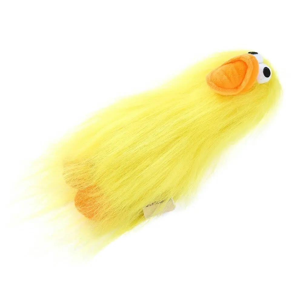 2x Paws & Claws 22cm Super Shaggy Duck Soft Plush Pet Dog Toy w/ Squeaker Yellow