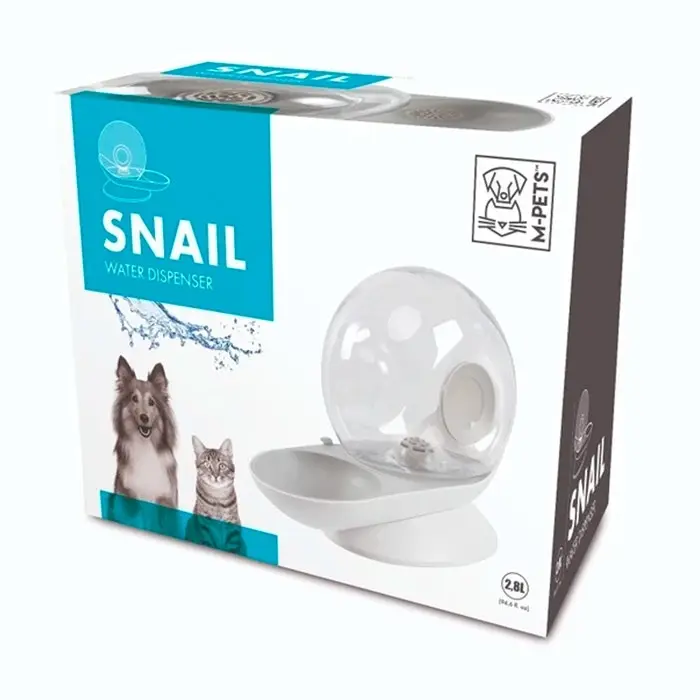 M-Pets 2.8L Snail Round Pet Cat/Dog Filter Water/Drinking Dispenser/Feeder/Bowl