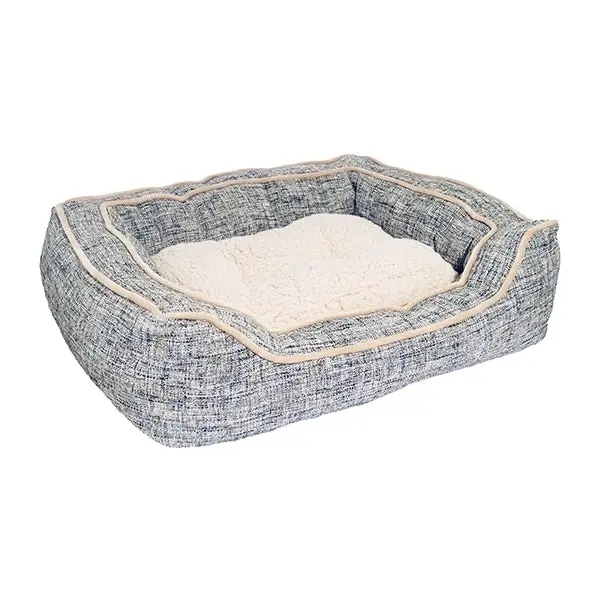 Rosewood 40 Winks Pet/Dog 68cm Bed Sleeper Luxury Slate/Oatmeal Square Cushion