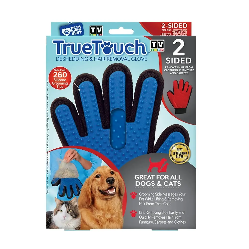 TV Shop True Touch 2 Sided Silicon Pet Dog/Cat Grooming Hair/Lint Removal Glove