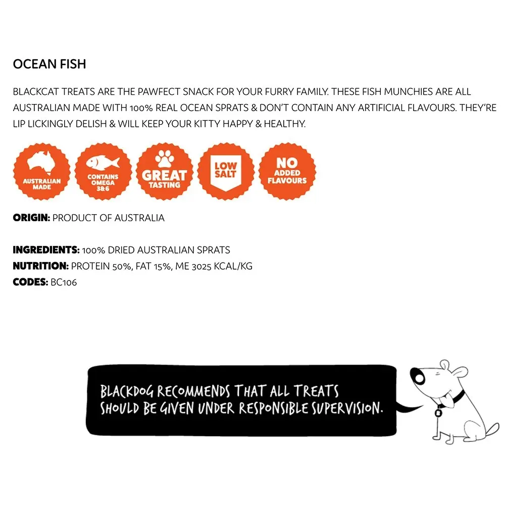 2x Blackcat Ocean Fish 30g Cat/Pet Healthy Treats/Food/Snack Training Reward Bag