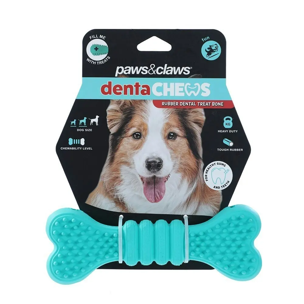 2x Paws And Claws 17x6.1x3.7cm Denta Chew Teeth Clean Bone Dog/Pet Toy Assort