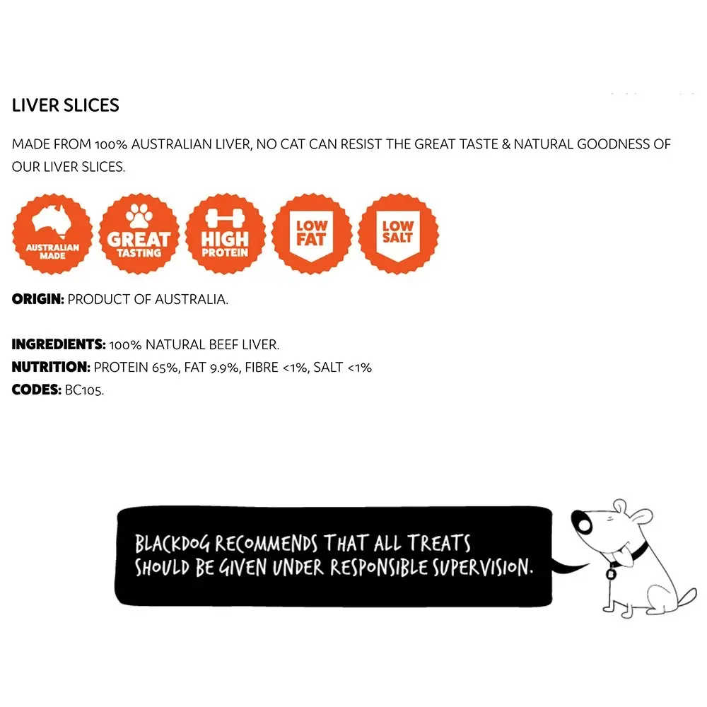 2x Blackcat Liver Slices 45g Cat/Pet Healthy Treats/Food/Meal/Snack Reward Bag