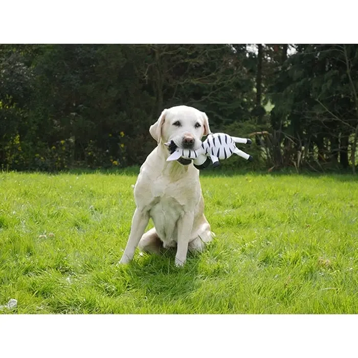 Rosewood Jolly Doggy Tough Safari Zebra Stuffed Pet/Dog Soft Toy Squeaker 32cm