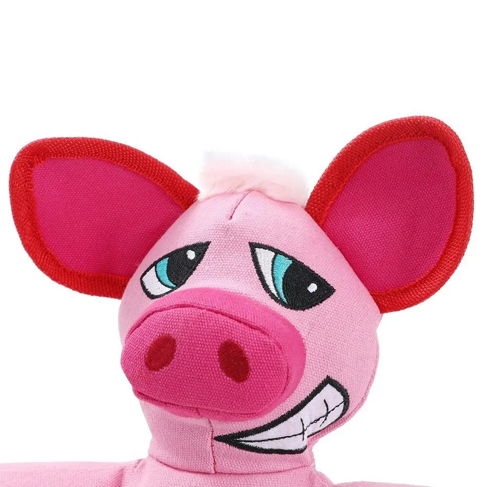 Paws & Claws 32cm Super Tuff Buddies Oxford Pet Interactive Toy Pig w/ Squeaker