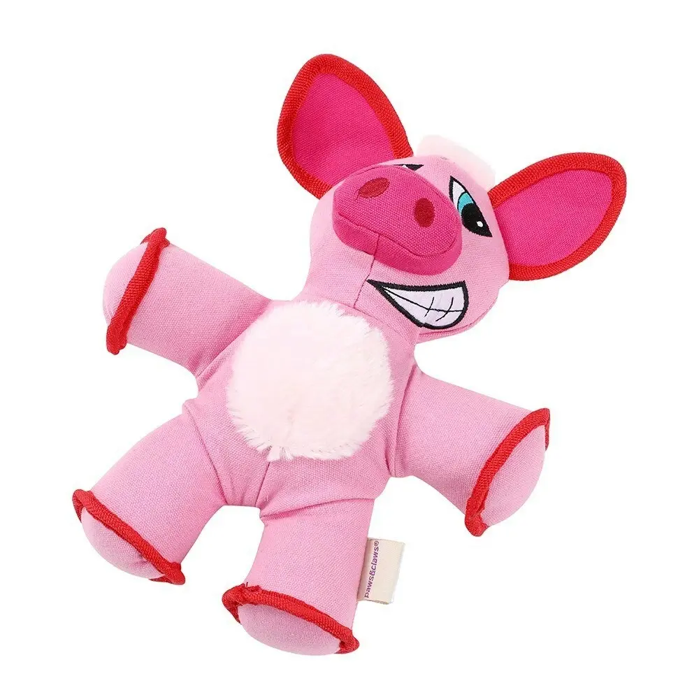 Paws & Claws 32cm Super Tuff Buddies Oxford Pet Interactive Toy Pig w/ Squeaker