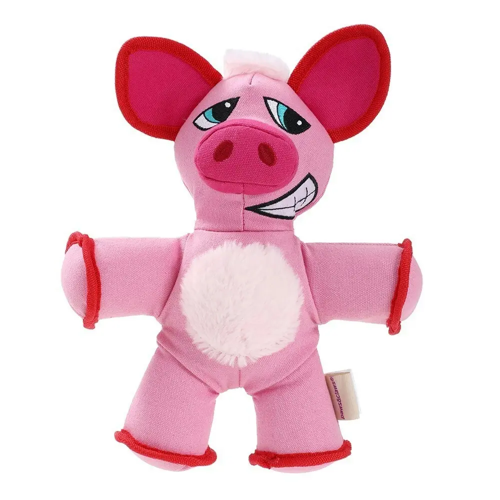 Paws & Claws 32cm Super Tuff Buddies Oxford Pet Interactive Toy Pig w/ Squeaker