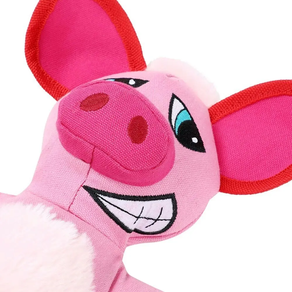 Paws & Claws 32cm Super Tuff Buddies Oxford Pet Interactive Toy Pig w/ Squeaker