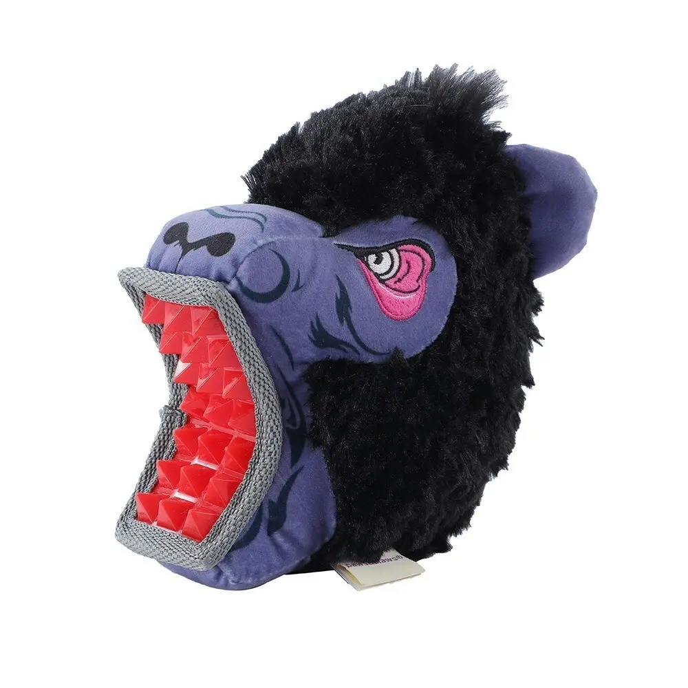 Paws & Claws 21cm Big Biter Gorilla TPR/Plush Pet Interactive Toy w/ Squeaker