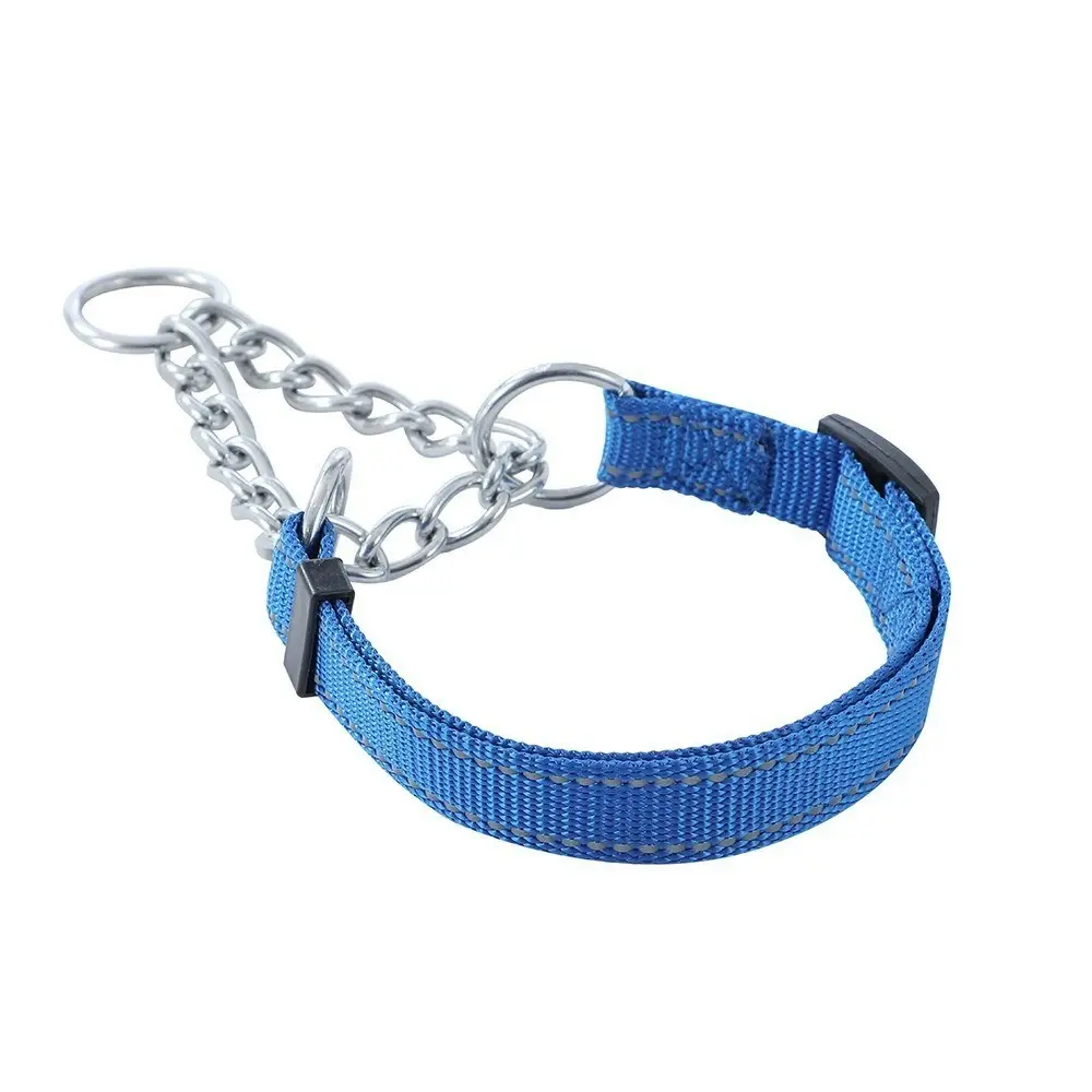 3x Paws & Claws Chain Pet Training Collar Med 36-50cm Adjustable w/ Webbing Asst