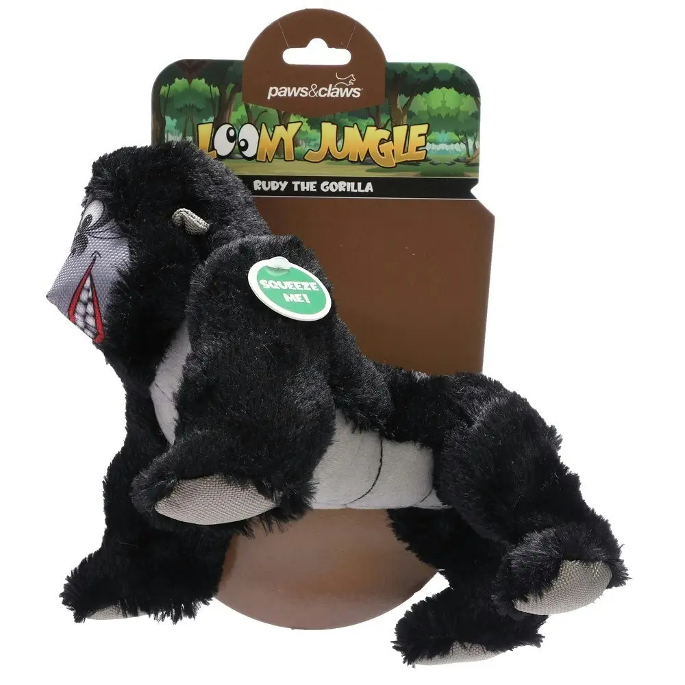 Paws & Claws 23cm Loony Jungle Dog/Pet Plush Interactive Toy Squeker Assorted