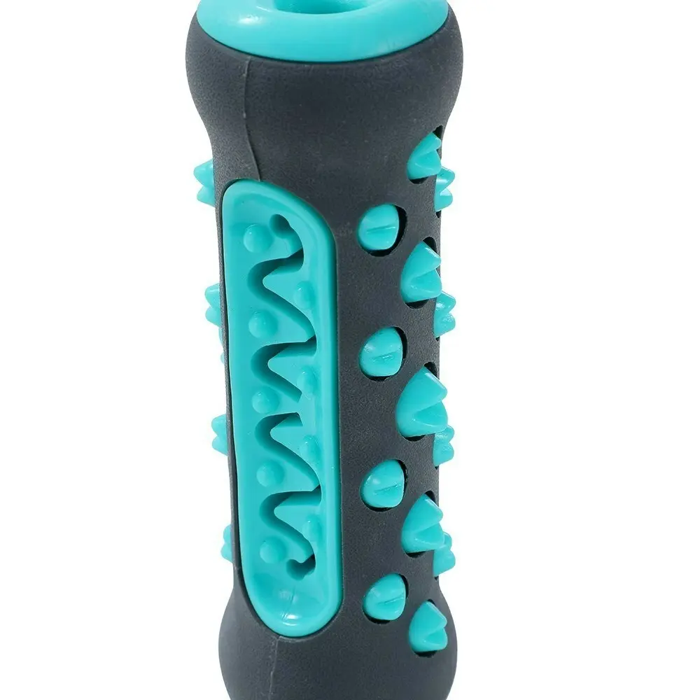 Paws & Claws Dog/Pet 15cm Rubber Treat Roller Bone Dental Chew Toy Black/Teal