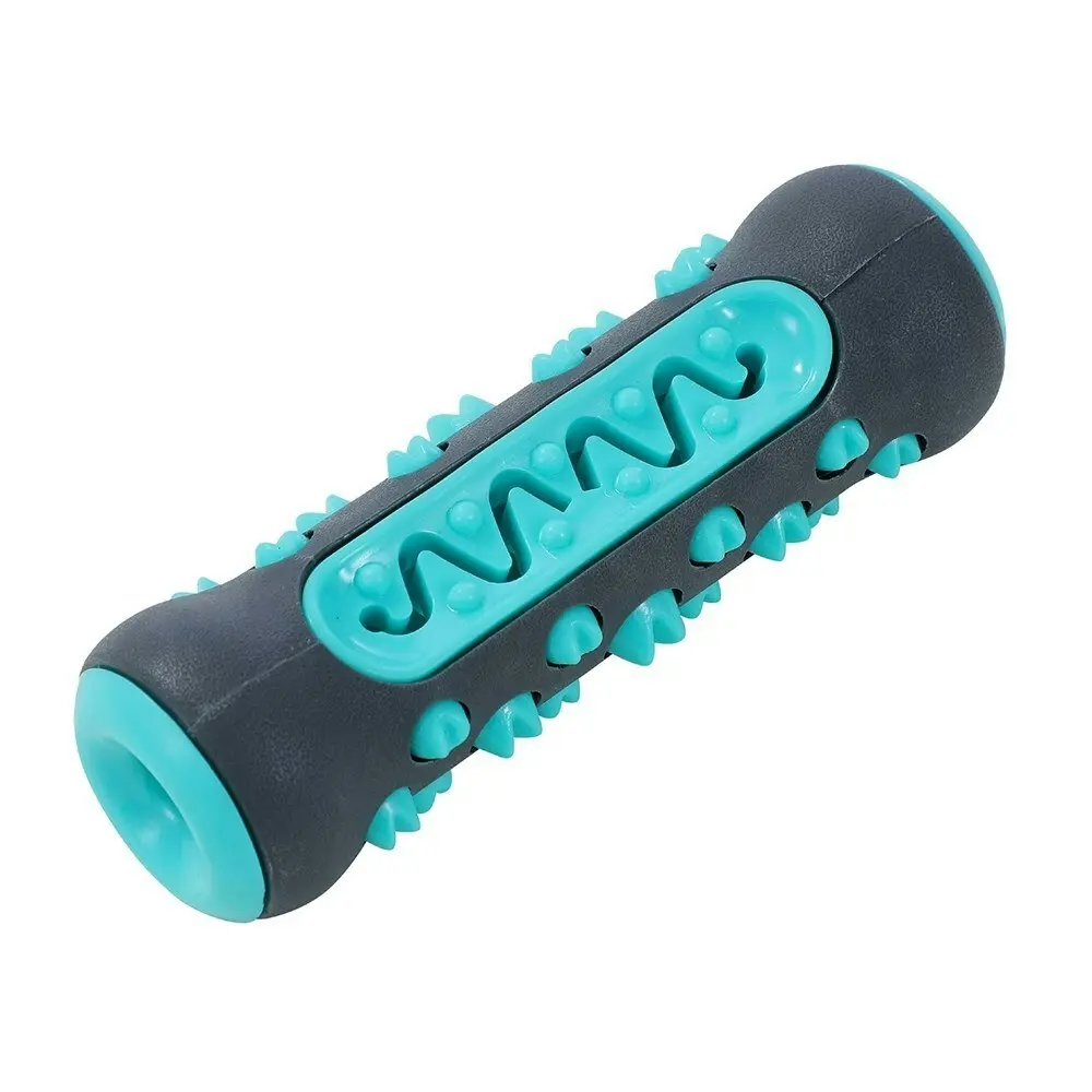 Paws & Claws Dog/Pet 15cm Rubber Treat Roller Bone Dental Chew Toy Black/Teal