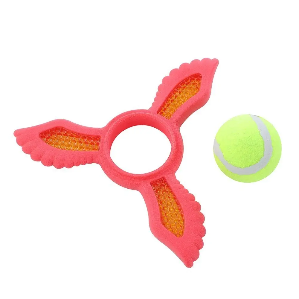 Paws & Claws 21.9x19.5x6cm Fetch Flyer Foam Dart w/ Tennis Ball Dog/Pet Toy Red