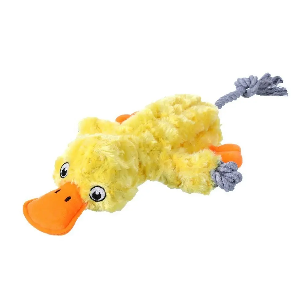 Paws & Claws Pet Dog 43cm Animal Kingdom Plush Rope Interactive Duck Toy Yellow