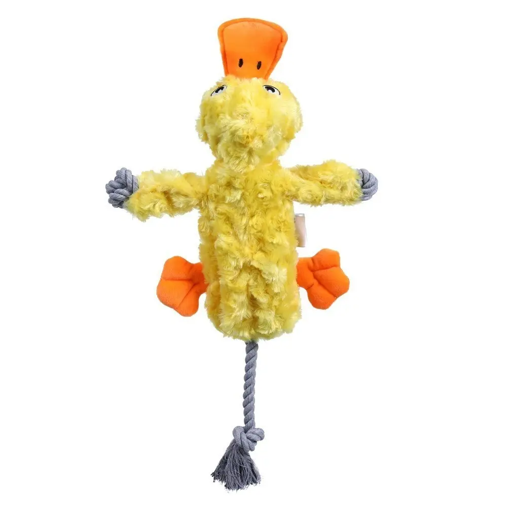 Paws & Claws Pet Dog 43cm Animal Kingdom Plush Rope Interactive Duck Toy Yellow