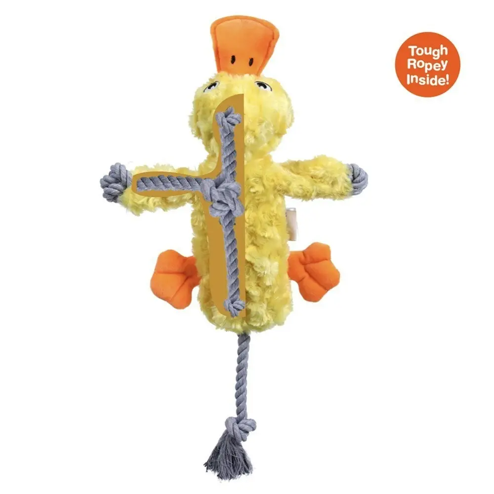 Paws & Claws Pet Dog 43cm Animal Kingdom Plush Rope Interactive Duck Toy Yellow