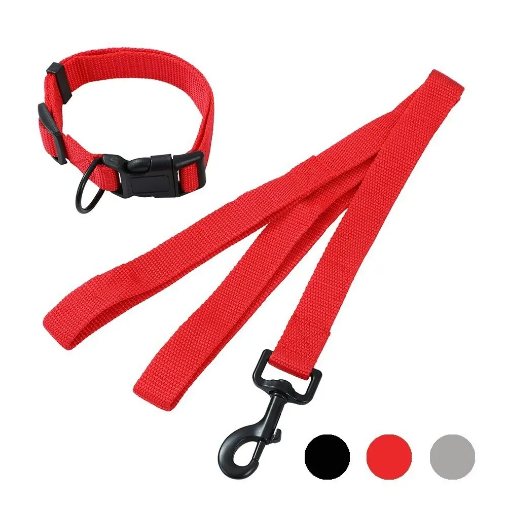 2pc Paws & Claws Essentials Pets Dog Adjustable Collar/120cm Lead Set Assorted