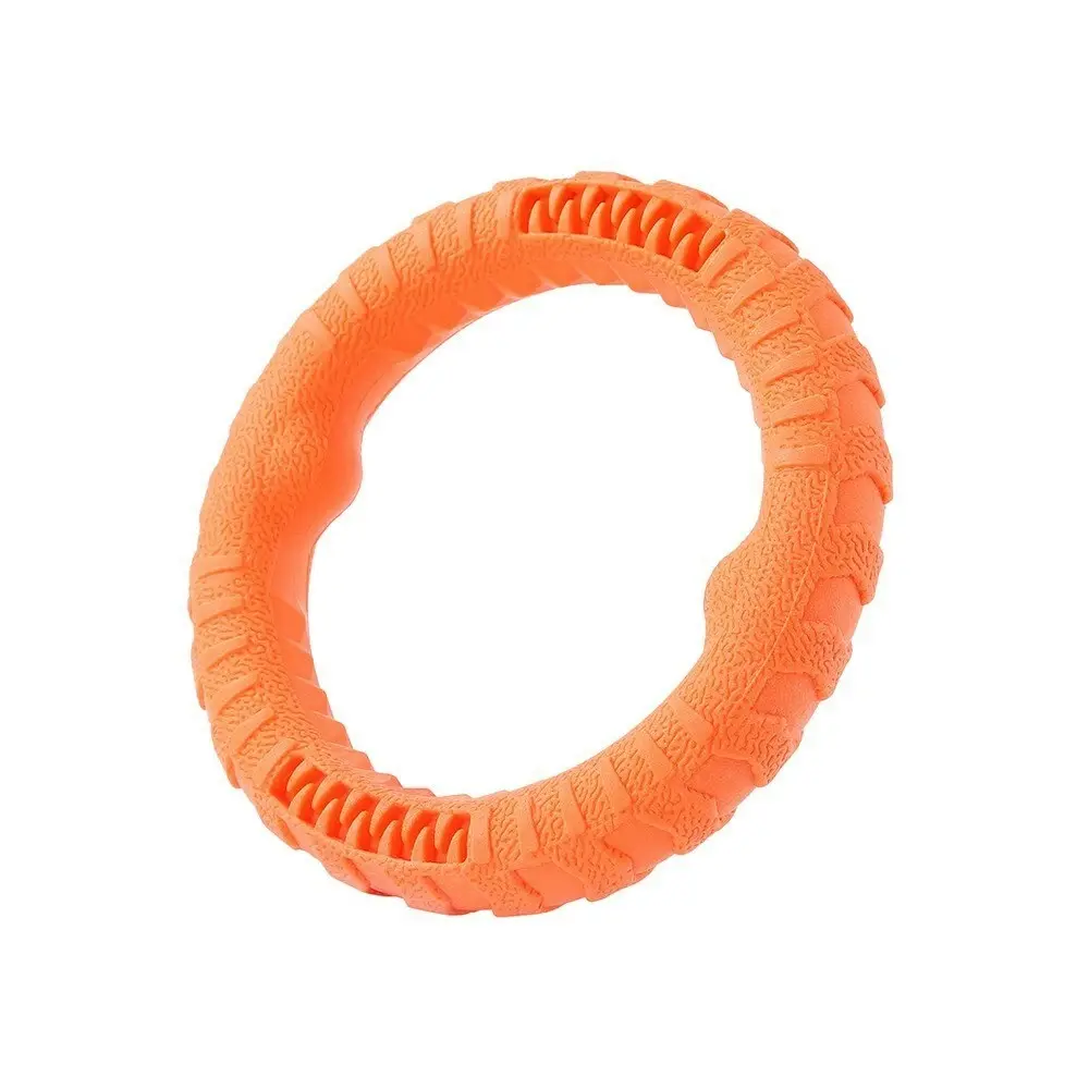 Paws & Claws 24cm Fetch N' Play Tugger/Bite/Chew Pet Dog Ring Play Toy Orange LG