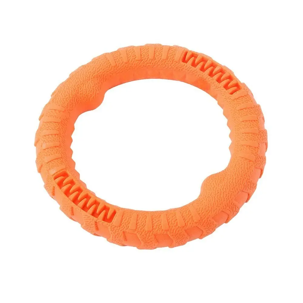 Paws & Claws 24cm Fetch N' Play Tugger/Bite/Chew Pet Dog Ring Play Toy Orange LG