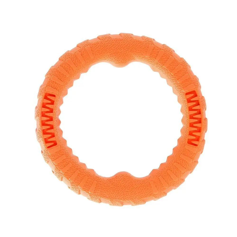 Paws & Claws 24cm Fetch N' Play Tugger/Bite/Chew Pet Dog Ring Play Toy Orange LG