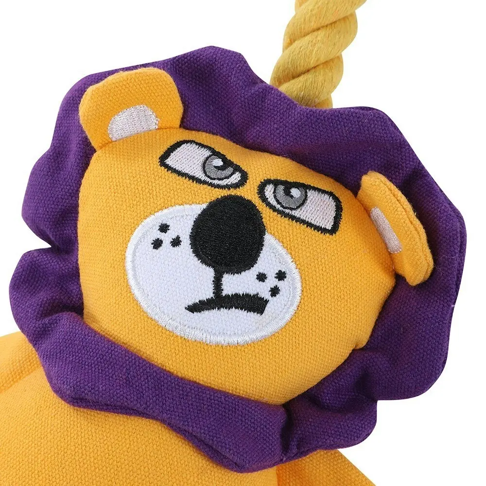 Paws & Claws 36cm Rascal Canvas Lion Tugger Pet Interactive/Play Toy w/ Squeaker