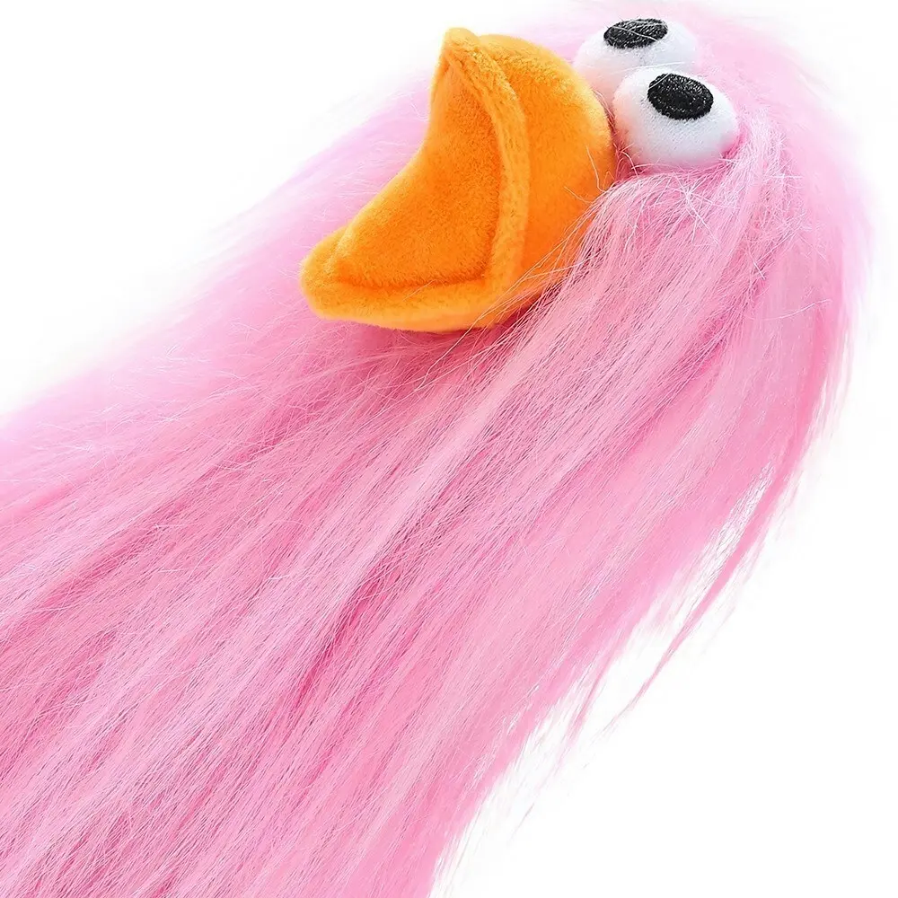 Paws & Claws 22cm Super Shaggy Duck Dog/Pet Soft Plush Squeker Stuffed Toys Pink