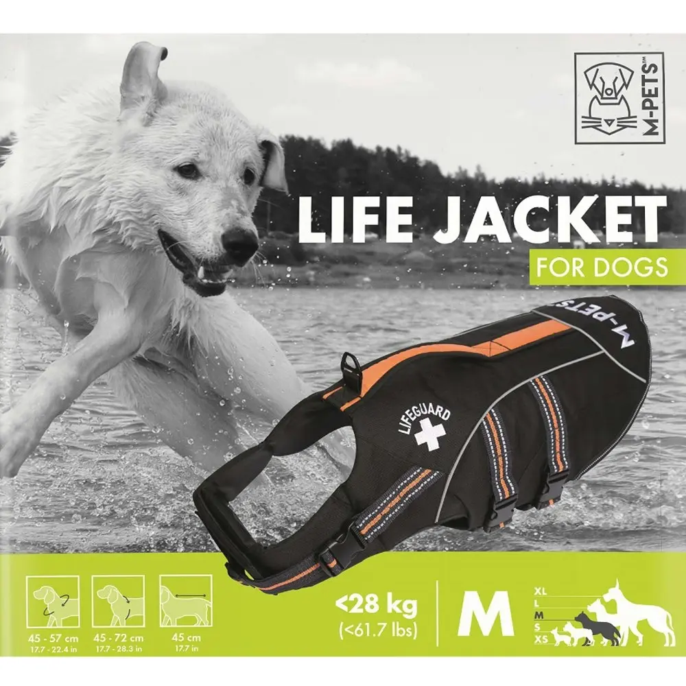 M-Pets Medium 45cm Water Swim Floatation Vest Safety Life Jacket Dogs Up To 28kg