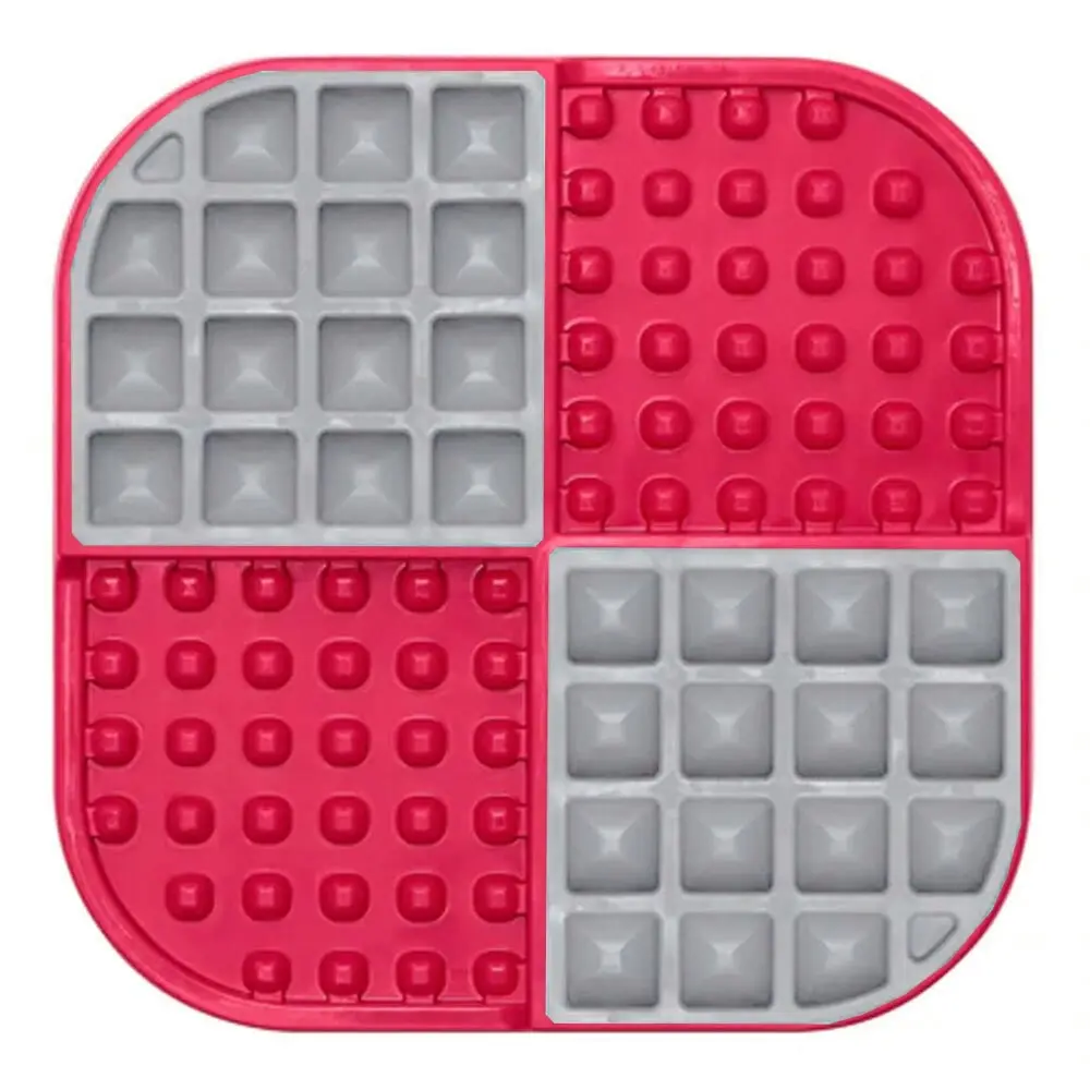 Lickimat Slomo Wet/Dry Food Slow Feeder Plate Pet Cat Tray Liquid BPA Free Red