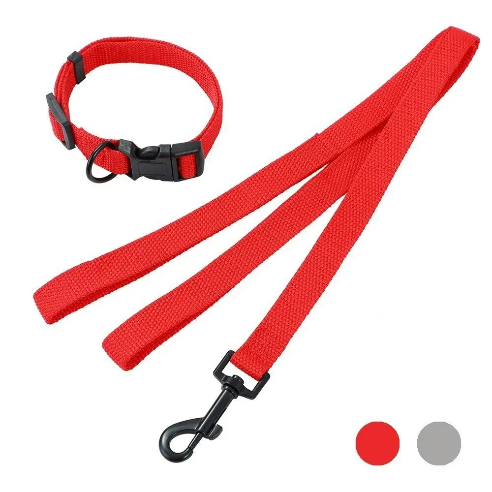 3x Paws & Claws Essentials 120cm Dog Collar/Leash 30-40cm Pet Lead Set Assorted