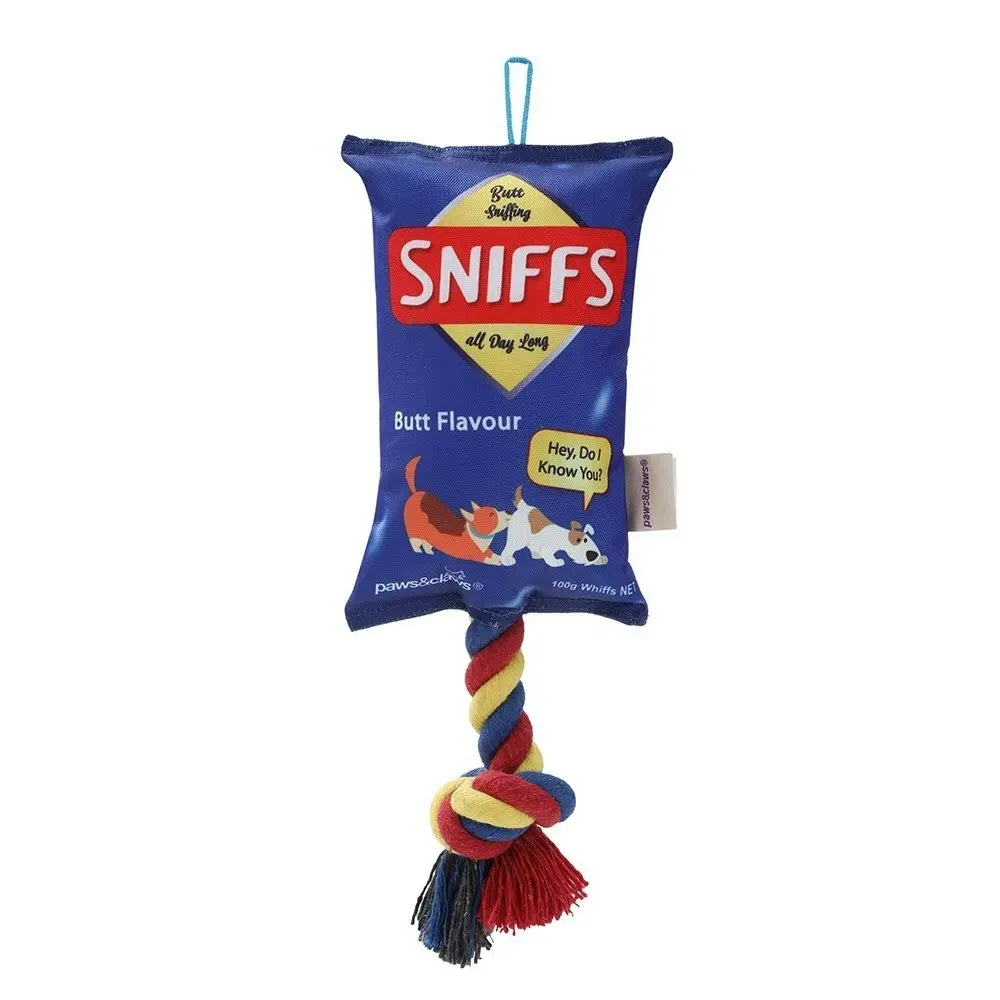 2x Paws & Claws Dog/Pet 38cm Sniffs Chips Snacks Oxford Tugger Toy w/ Rope Asst