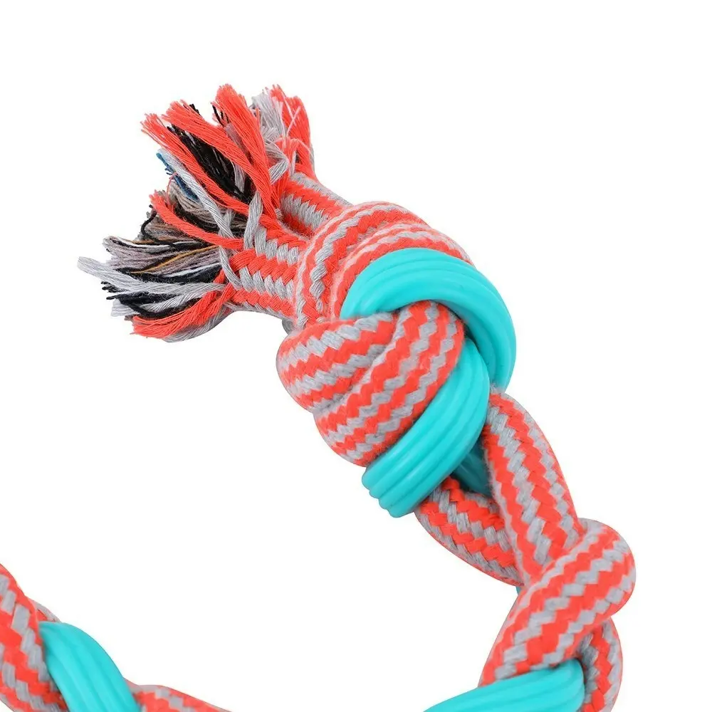 Paws & Claws Dog/Pet 50cm Rubber Braided Rope Plaited Tugger Interactive Toy