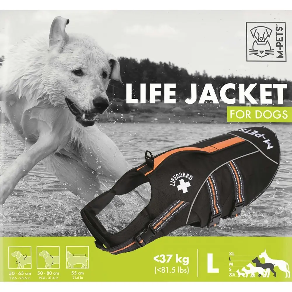 M-Pets Large 55cm Water Swim Floatation Vest Safety Life Jacket Dogs Up To 37kg