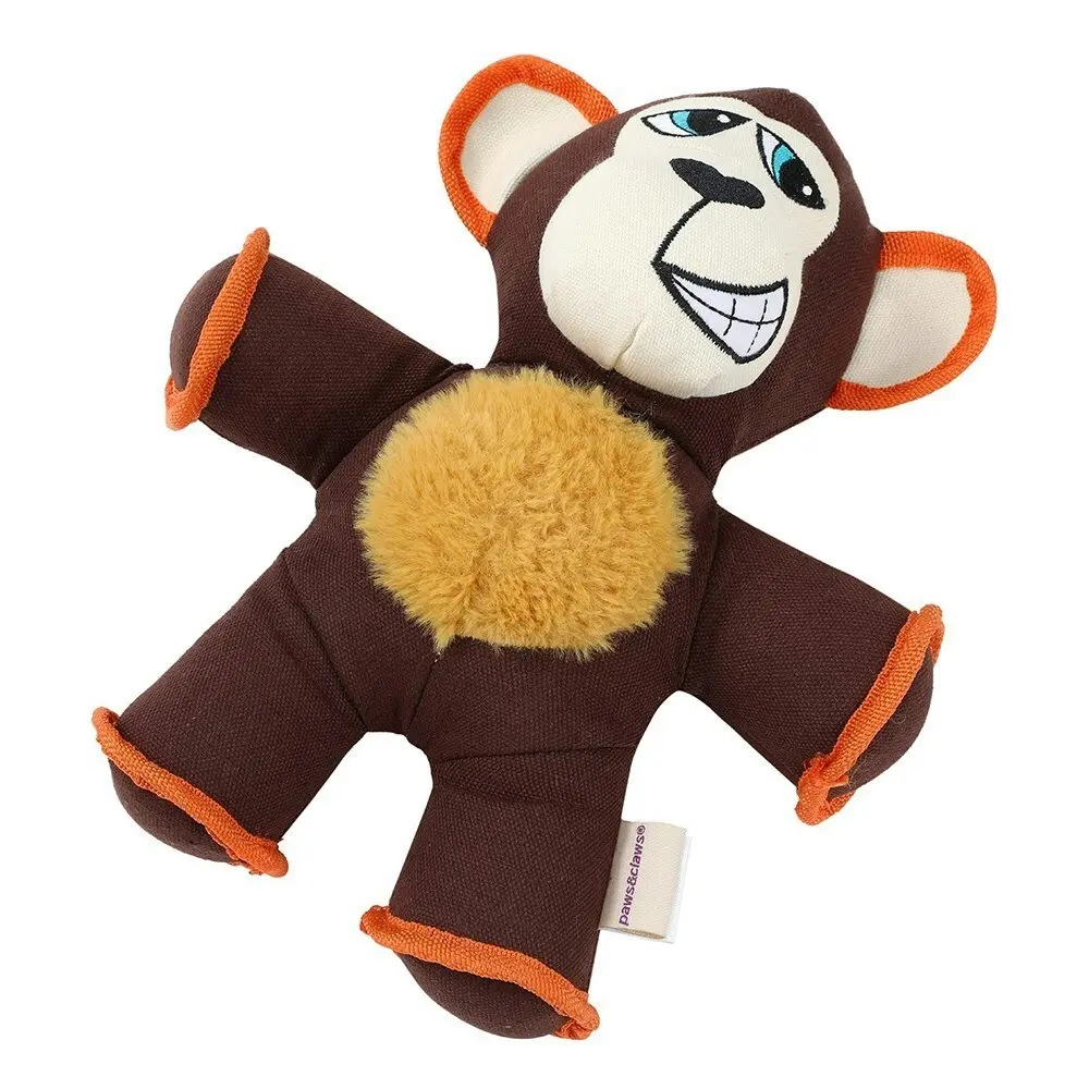 Paws & Claws 32cm Super Tuff Buddies Oxford Pet Playing Toy Monkey w/ Squeaker