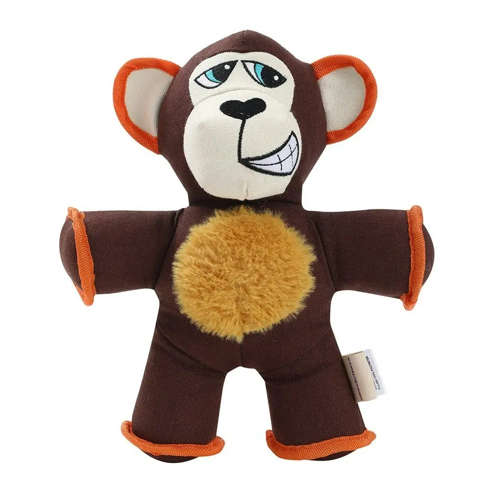 Paws & Claws 32cm Super Tuff Buddies Oxford Pet Playing Toy Monkey w/ Squeaker