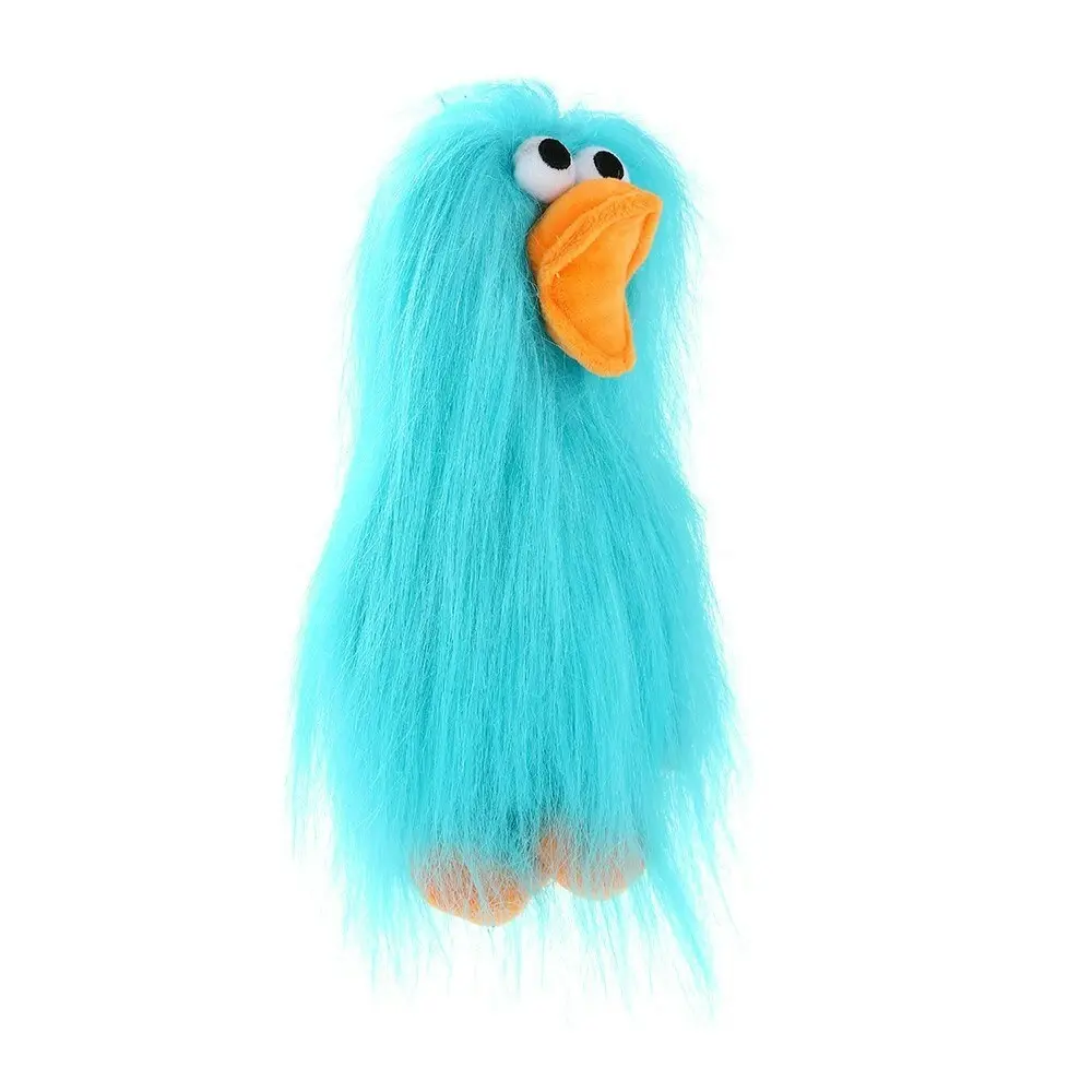 Paws & Claws 22cm Super Shaggy Duck Dog/Pet Soft Plush Squeker Stuffed Toys Aqua