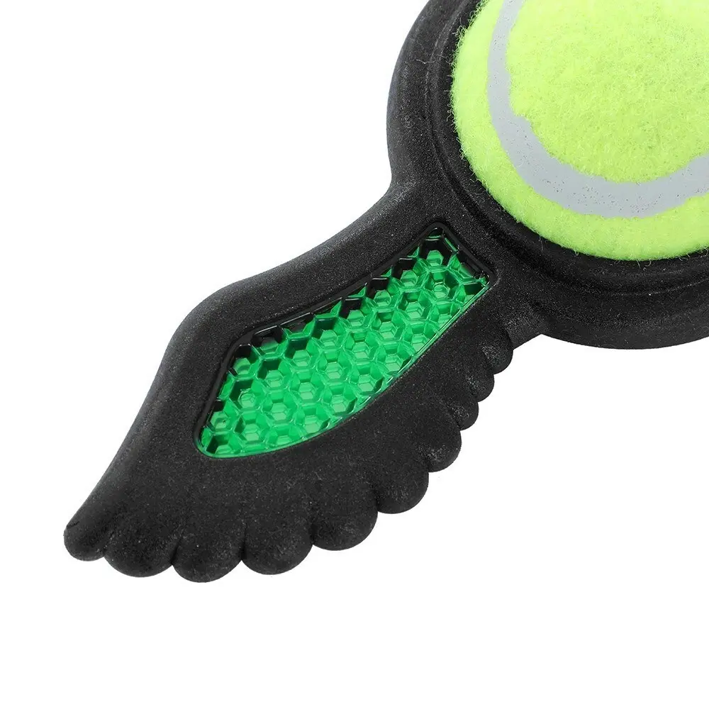 Paws & Claws 21.9x19.5x6cm Fetch Flyer Foam Dart w/ Tennis Ball Dog/Pet Toy BLK